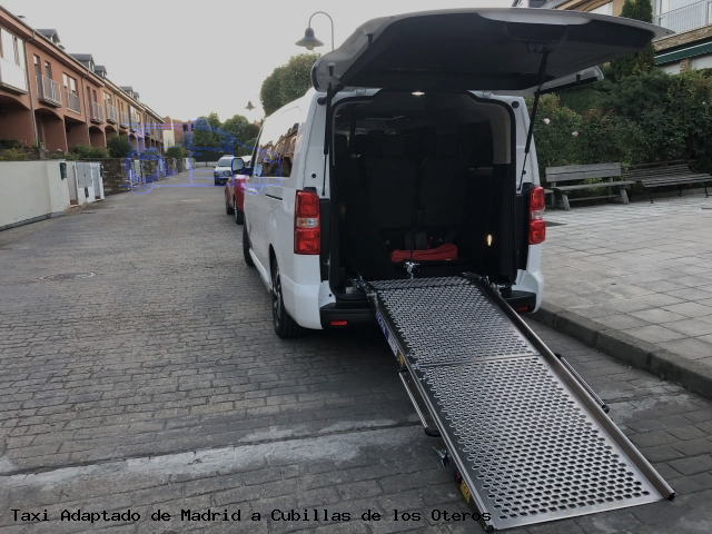 Taxi accesible de Cubillas de los Oteros a Madrid